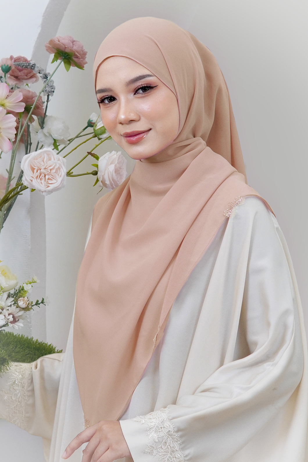 Sumayya Shawl in Peachy Pink