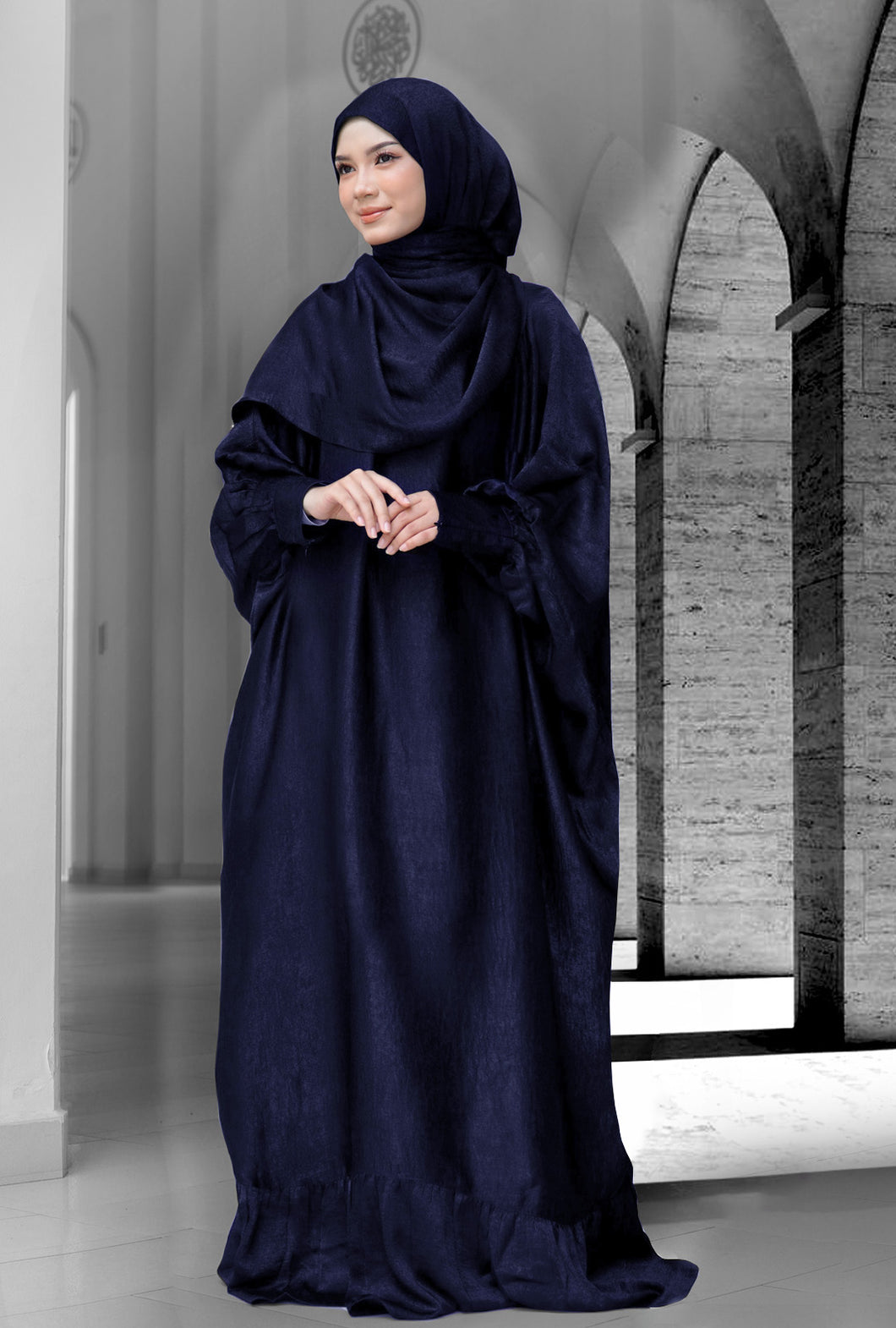 ZAHEERA TELEKUNG DRESS IN NAVY BLUE